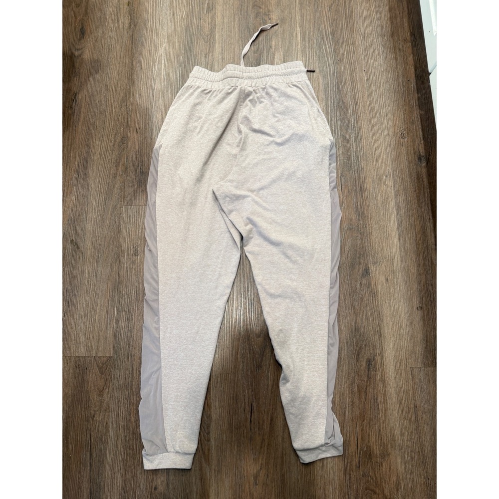 Gymshark Womens Beige Heathered Mesh Panel Joggers GLJG3599 Drawstring Medium
